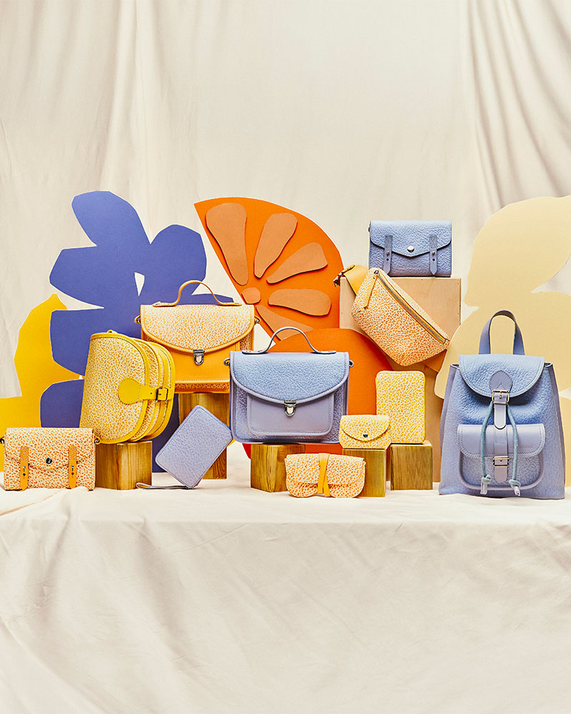 Sacs d&rsquo;&eacute;t&eacute; en cuir pour femme orange, lavande et jaune