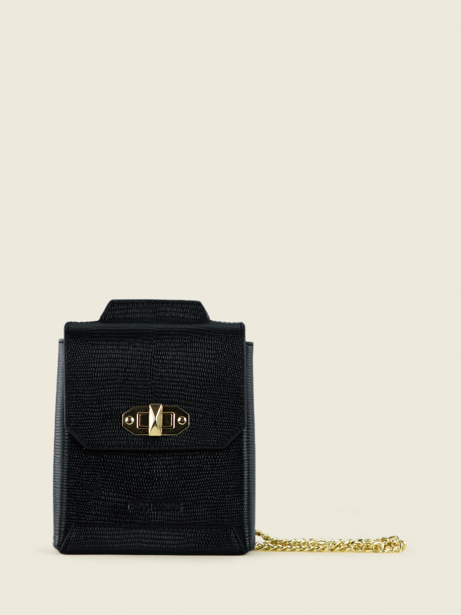 jet-black-leather-phone-pouch-agathe-1960-paul-marius-front-view-picture-m70-l-b