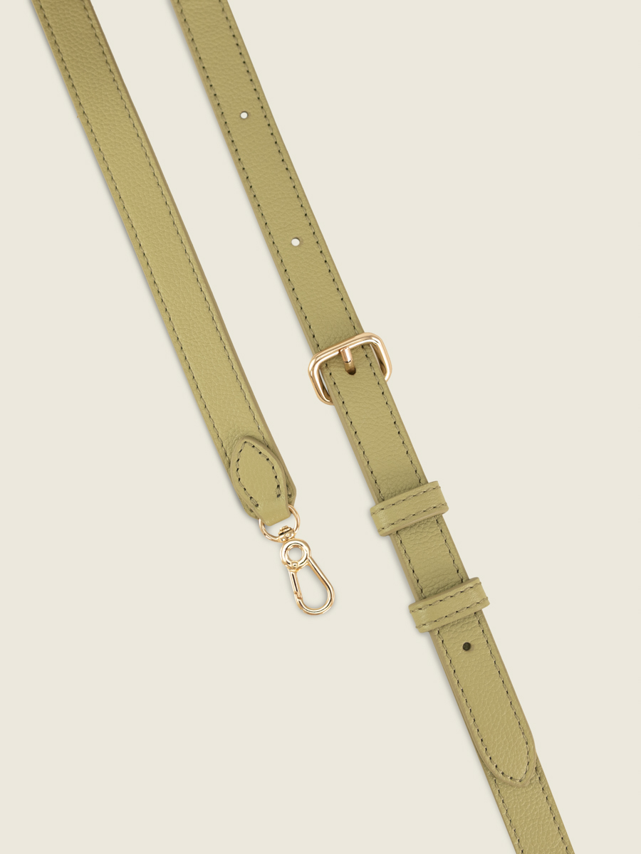 shoulder-strap-green-leather-labandouliere-almond-front-view-sb-al