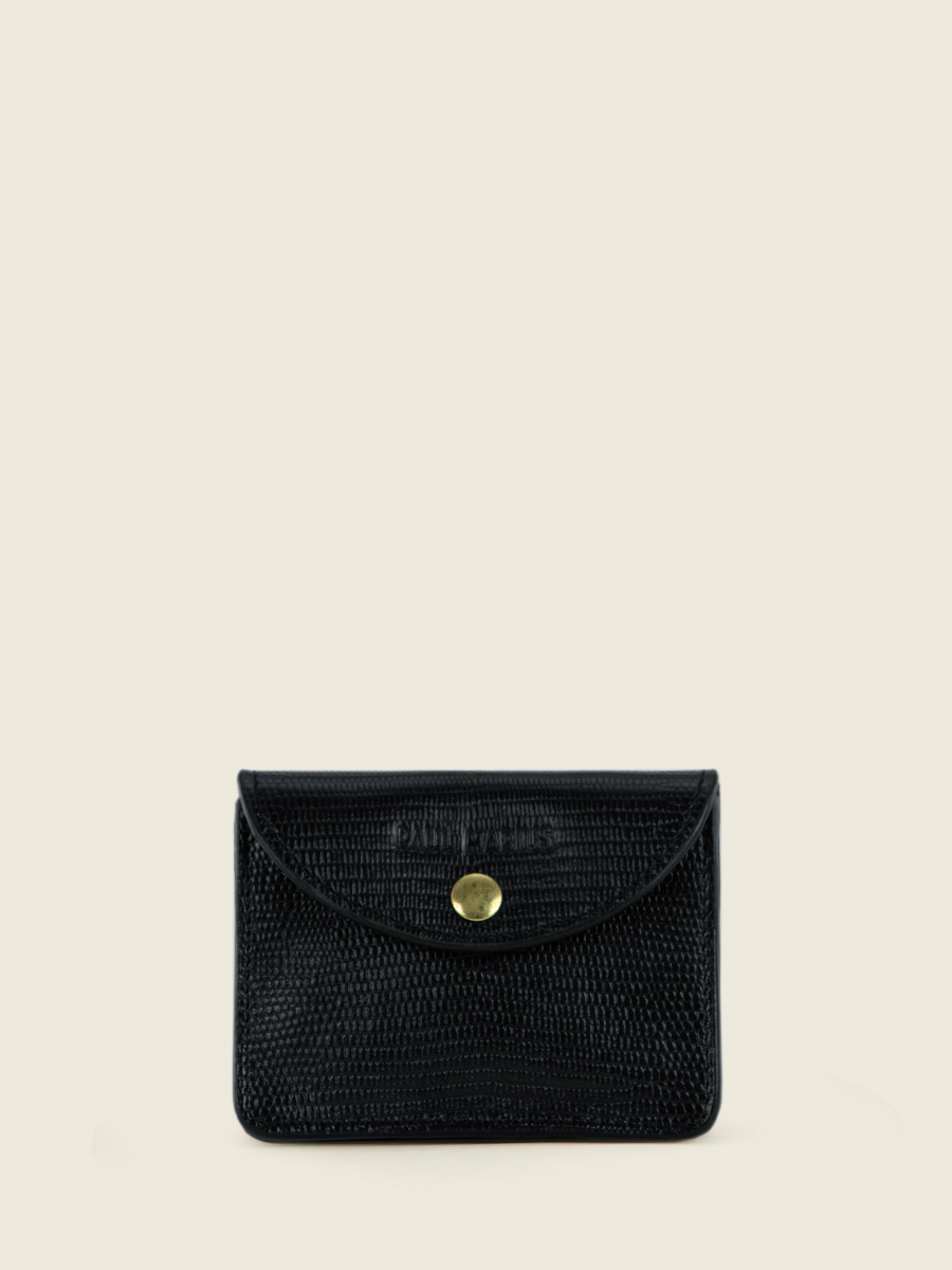 jet-black-leather-purse-basile-1960-paul-marius-front-view-picture-m75-l-b