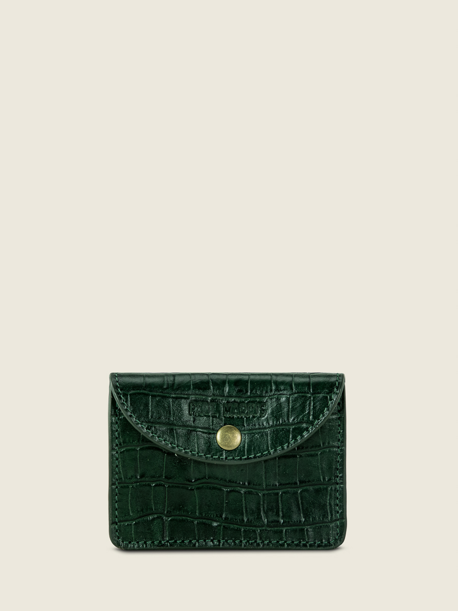 green-leather-purse-basile-heritage-malachite-paul-marius-front-view-picture-m75-cr-dg