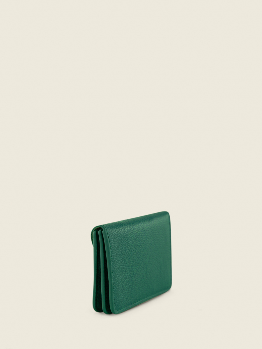 green-leather-purse-basile-azur-imperial-green-paul-marius-side-view-picture-m75-az-gr