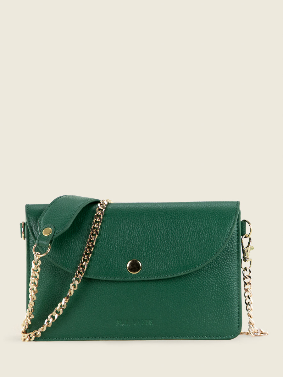 green-leather-clutch-bag-bertille-azur-imperial-green-paul-marius-front-view-picture-w44-az-gr
