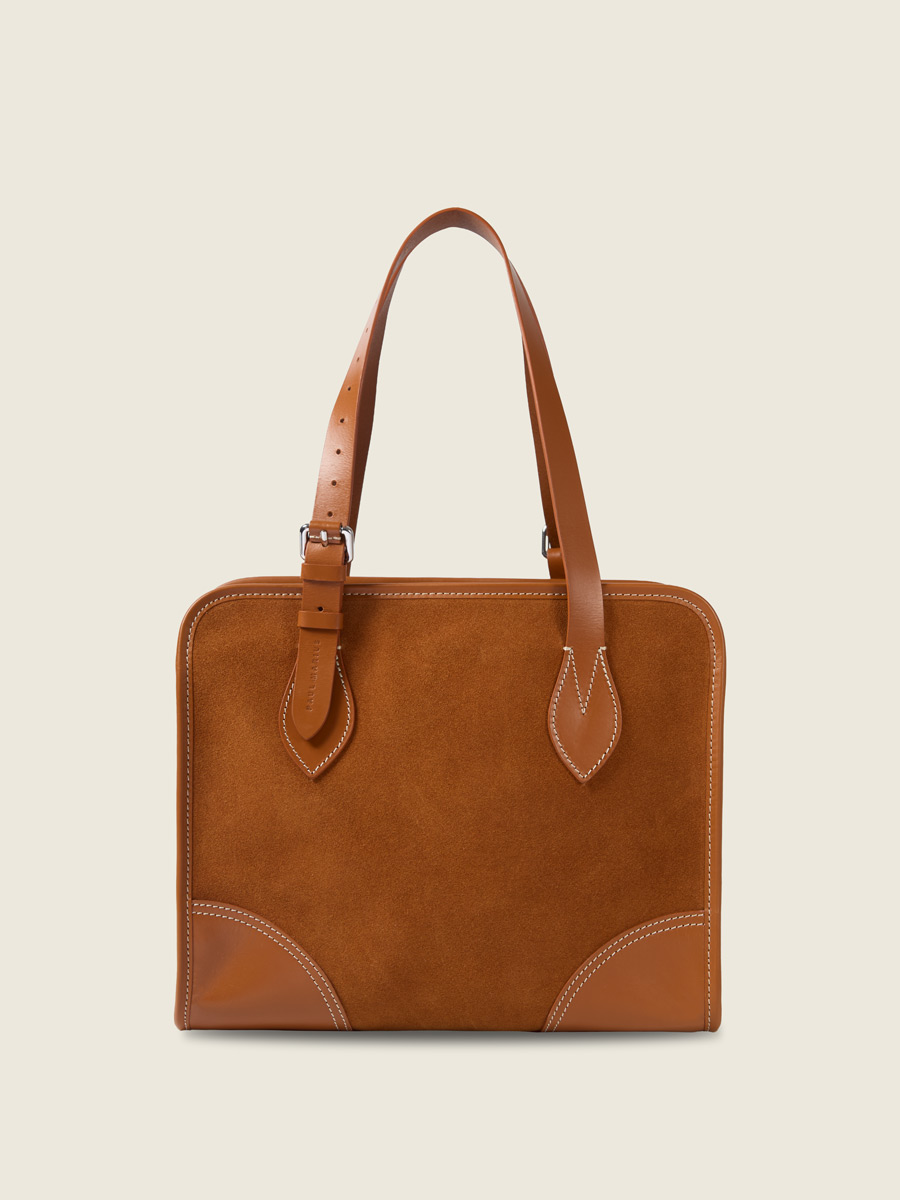  Suede tote bag LeCabas  - Brick  front view