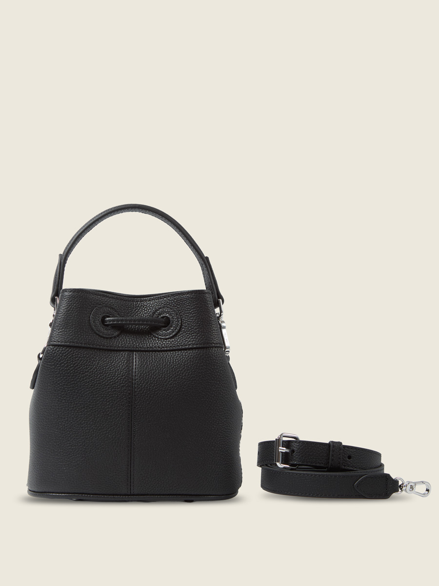 mini-bucket-bag-leather-capucine-xs-black-white-front-view-w39xs-ti-b-w 