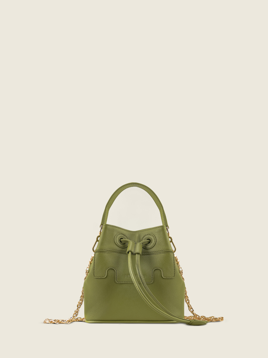 mini-bucket-bag-leather-capucine-xs-olive-green-front-view-w39xs-gr-o