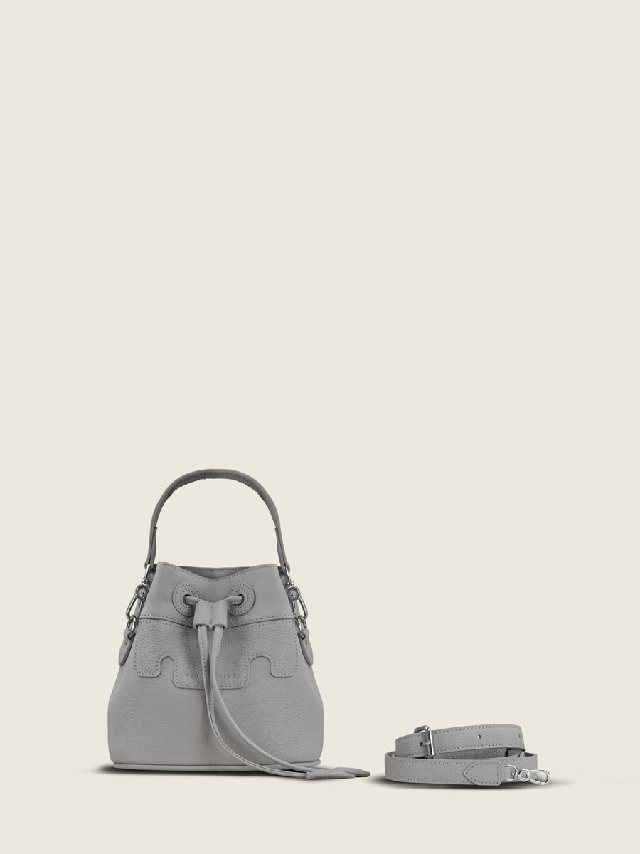 mini-bucket-bag-leather-capucine-xs-grey-galet-front-view-w39xs-bm -gre 
