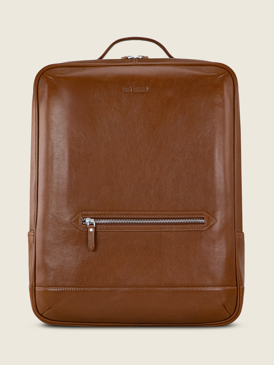 brown-leather-bagpack-charles-light-brown-paul-marius-front-view-picture-b11-l