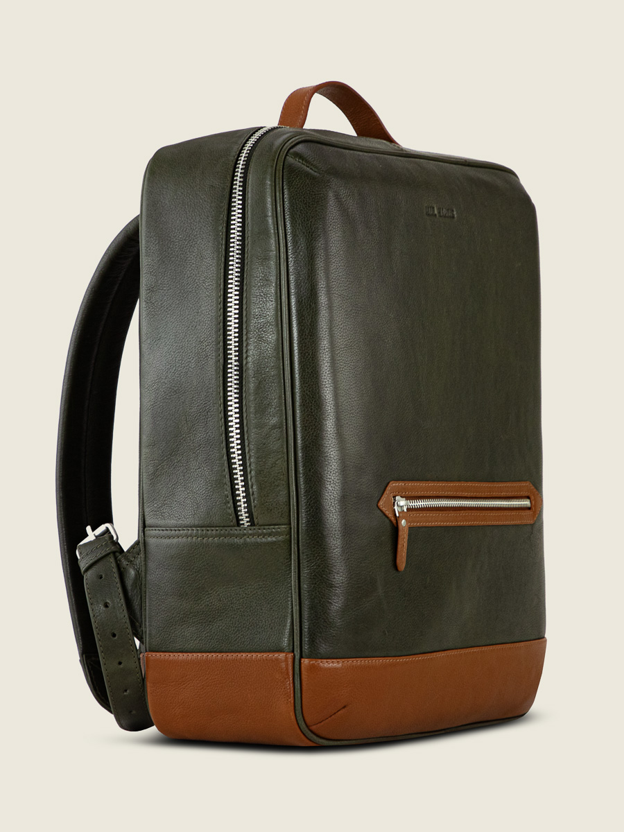 green-brown-leather-bagpack-charles-english-green-light-brown-paul-marius-side-view-picture-b11-gr-l