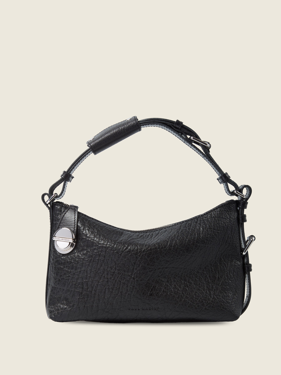 elliott-black-leather-baguette-bag-women-front-view-w73m-b 