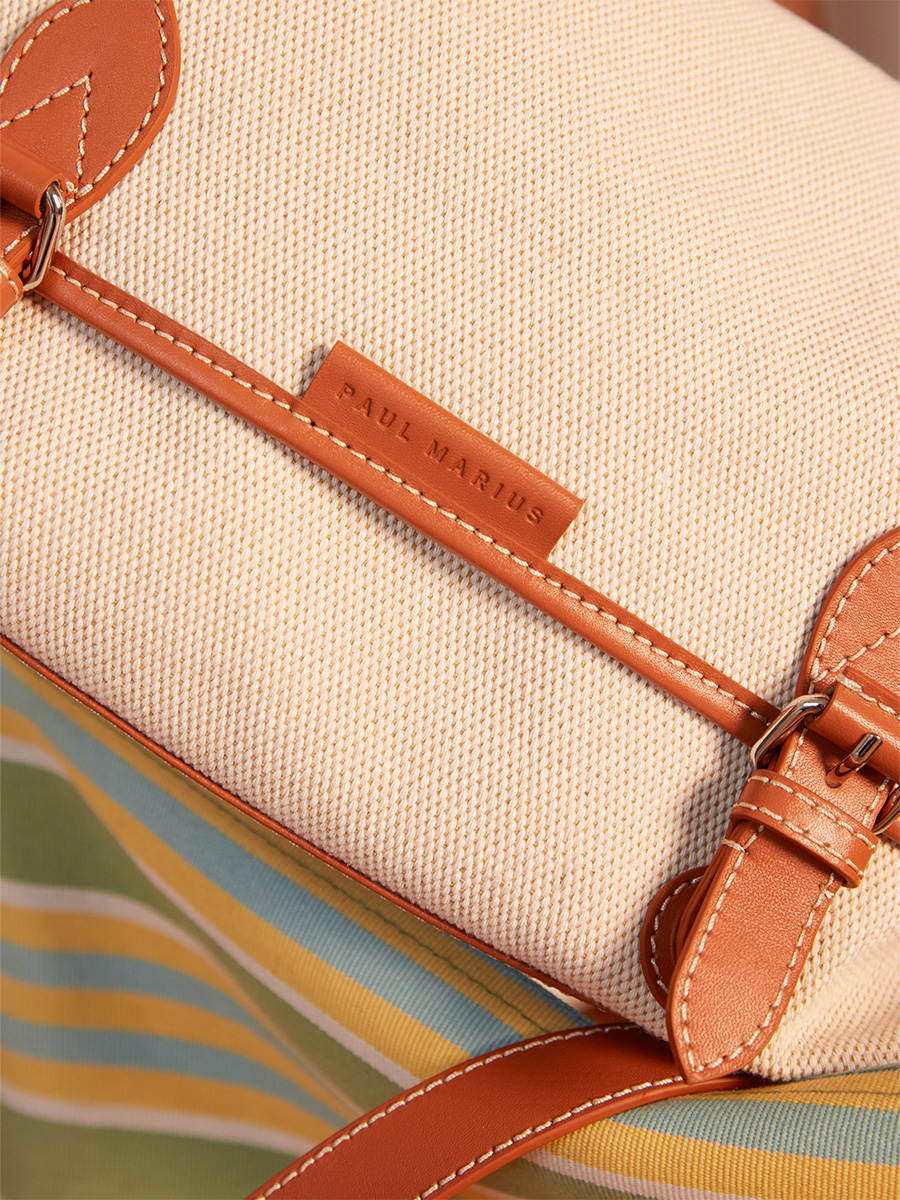 Beige canvas crossbody bag Loulou Escapade  - Beige canvas focus material photo