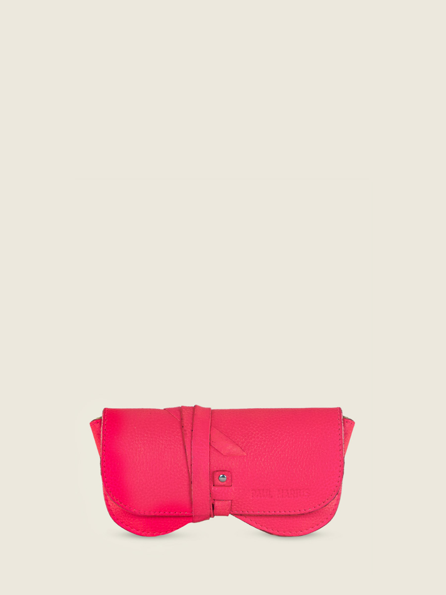 leather-glasses-case-for-women-pink-front-view-picture-letui-a-lunettes-neon-paul-marius-m49-ne-pi