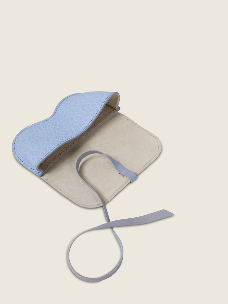 Purple leather glasses case L'Étui à Lunettes - Lavende back view