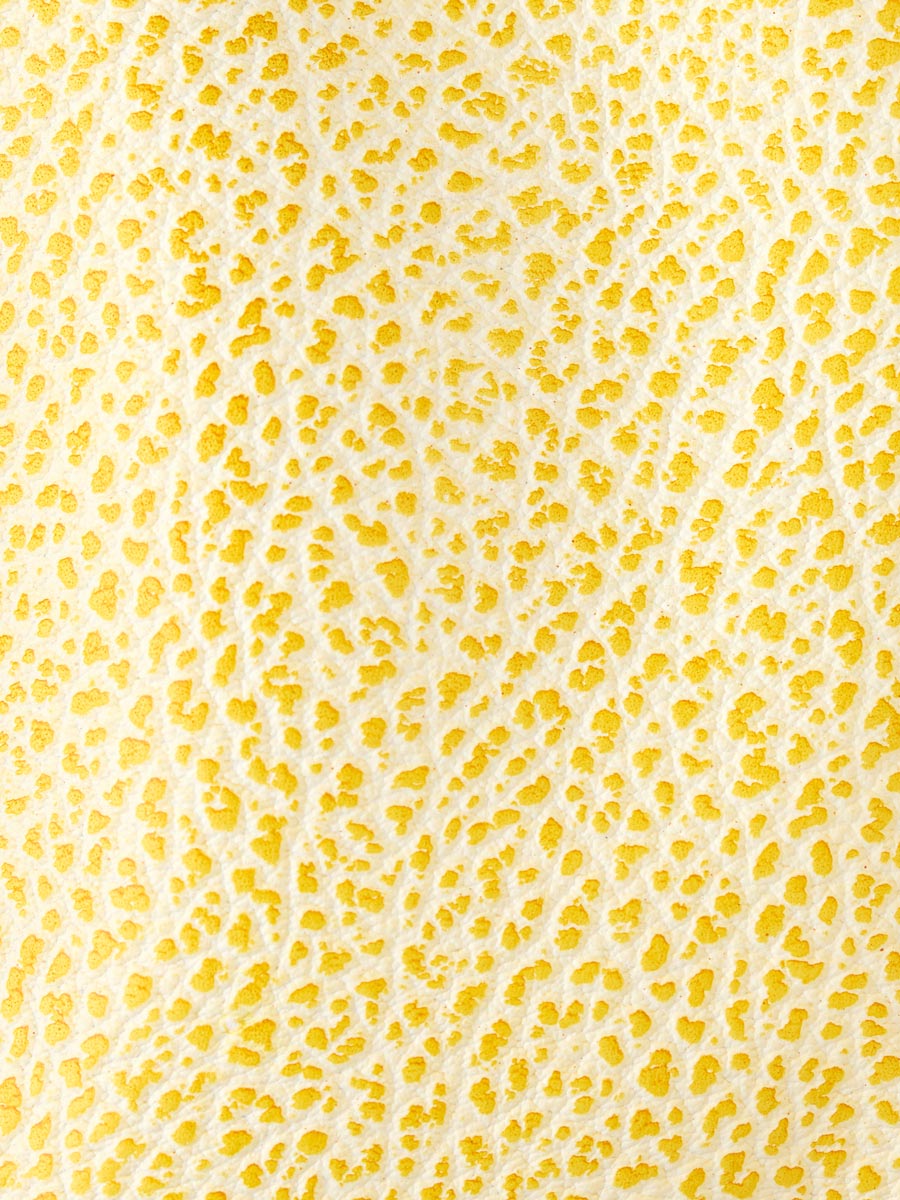 Yellow leather crossbody bag LeBohémien - Citronnade focus material photo