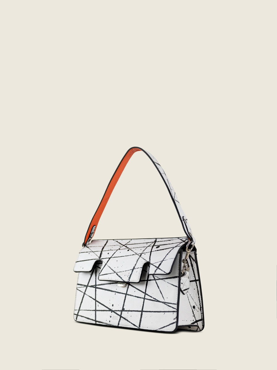 baguette-bag-leather-white-black-orange-gabrielle-arty-01-front-side-w42-art1-b-w