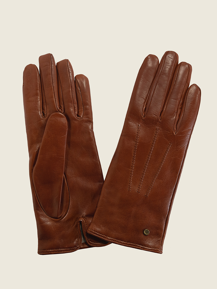 light-brown-leather-gloves-light-brown-paul-marius-front-view-picture