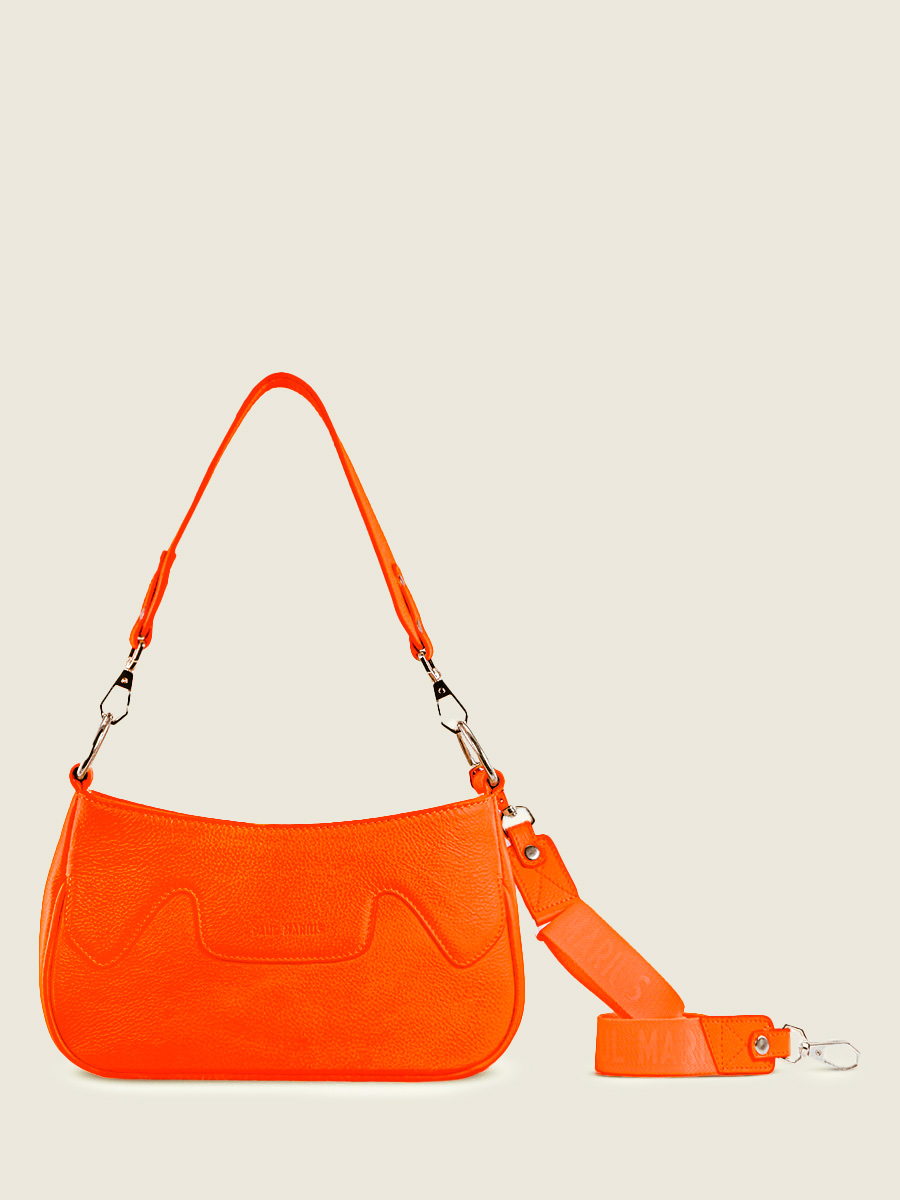 orange-leather-half-moon-garance-neon-paul-marius-front-view-picture-w40-ne-o