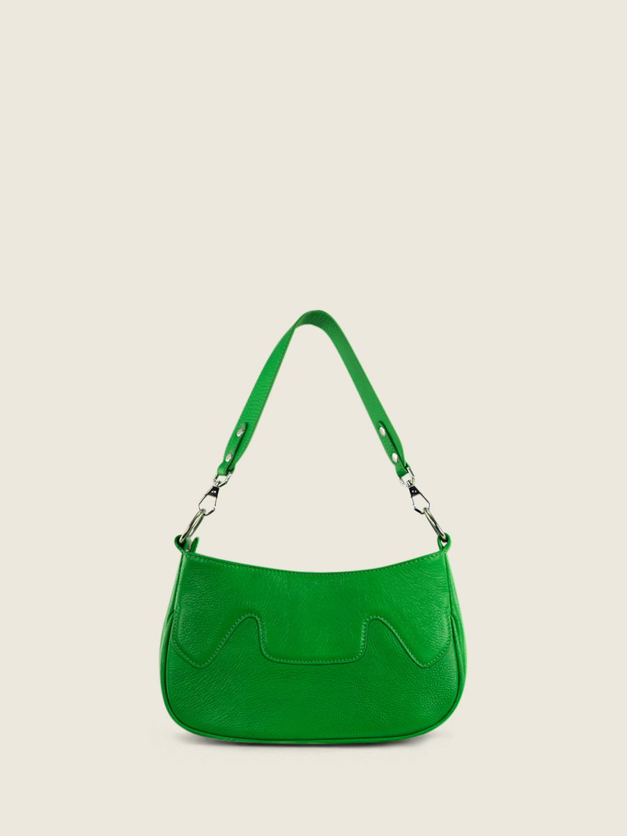 green-leather-half-moon-garance-neon-paul-marius-back-view-picture-w40-ne-gr