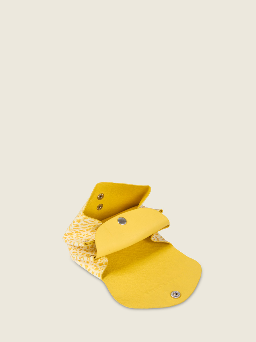 Small yellow leather purse LeGustave - Citronnade back view