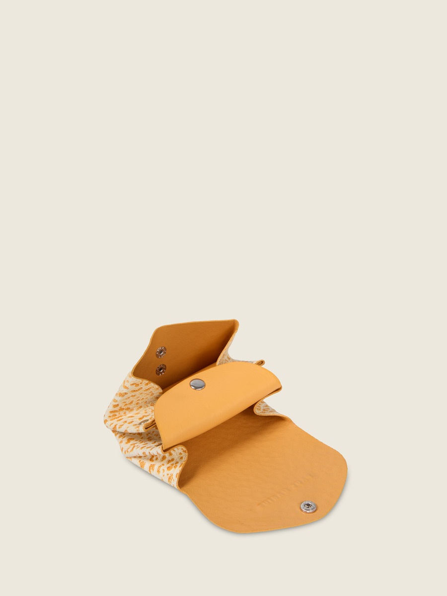 Small orange leather purse LeGustave - Orangeade back view