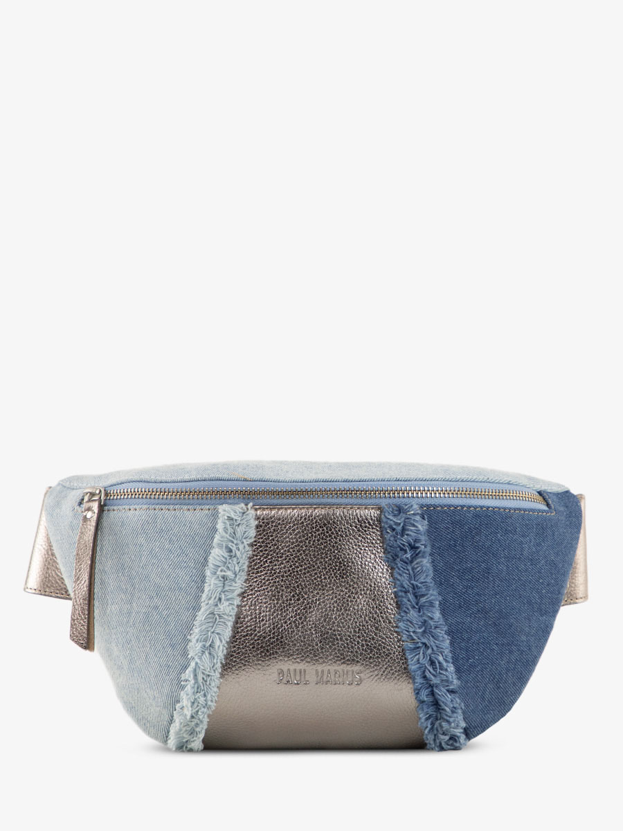 denim-silver-leather-fanny-pack-women-side-view-picture-labanane-denim-steel-paul-marius-m503-gm-denim