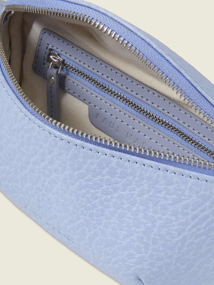 Purple leather fanny pack LaBanane S - Lavender inside view