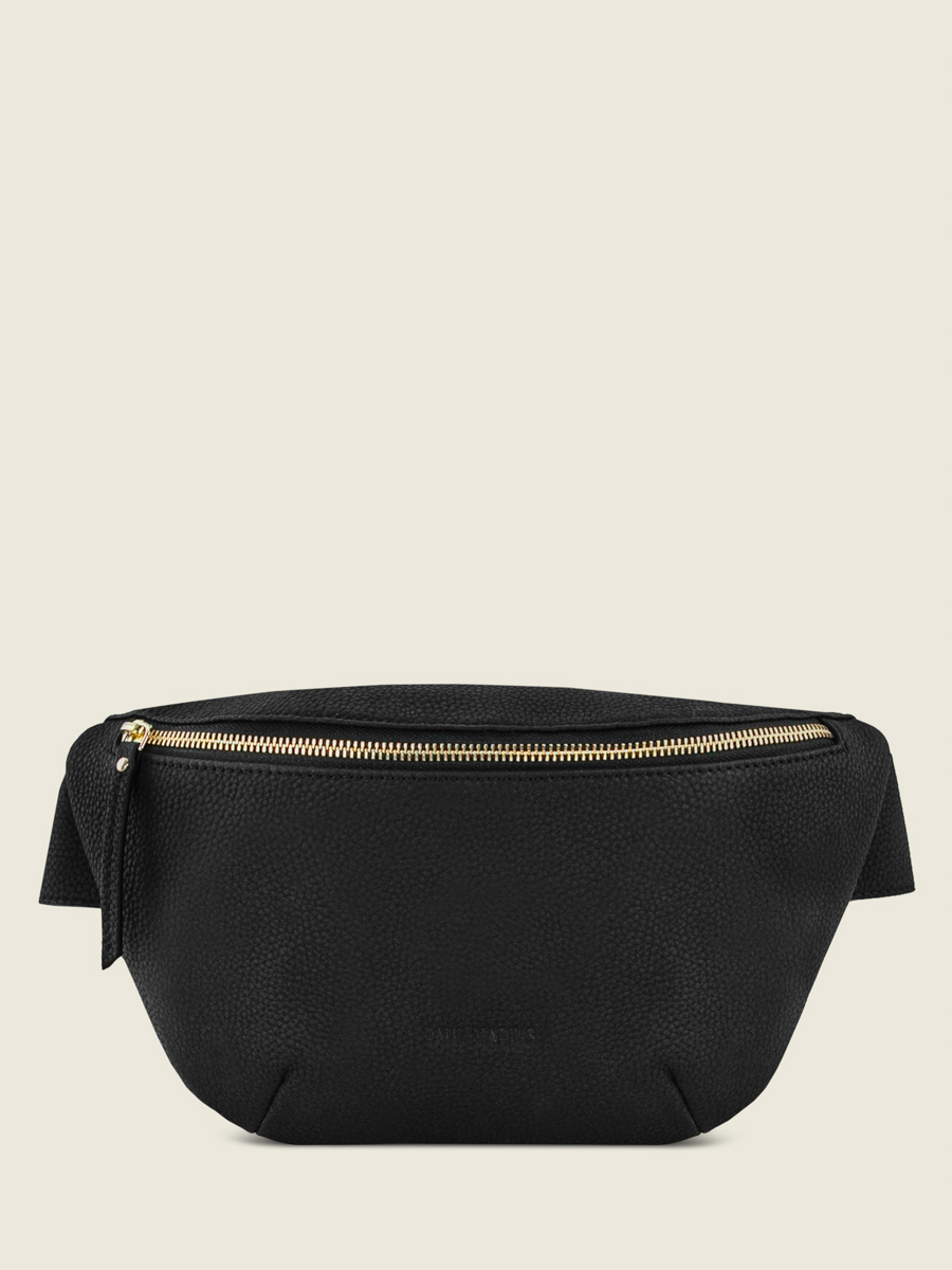 fanny-pack-leather-labanane-soft-black-front-view-m503-bm-b