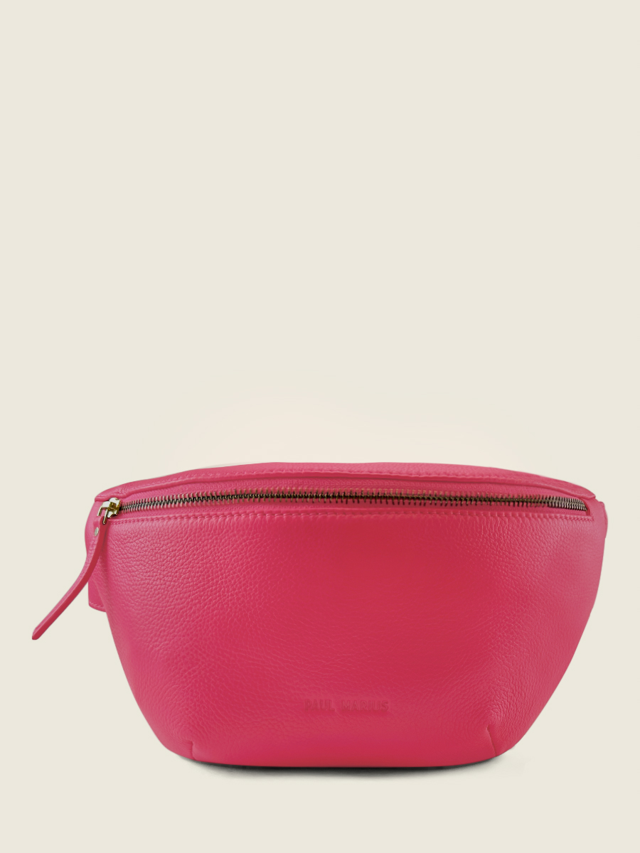 pink-leather-fanny-pack-labanane-sorbet-raspberry-paul-marius-front-view-picture-m503-sb-pi