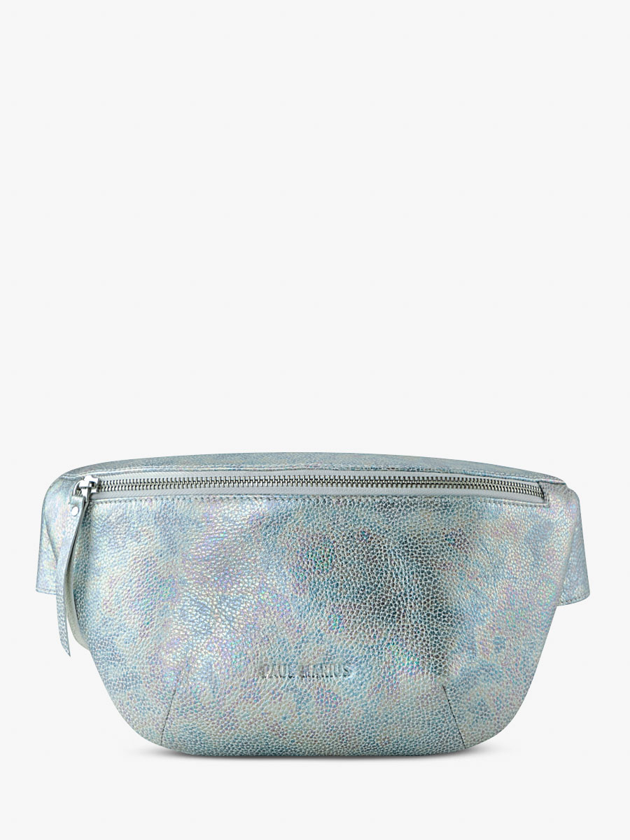 white-and-holographic-leather-fanny-pack-labanane-granite-paul-marius-side-view-picture-m503-gra-w