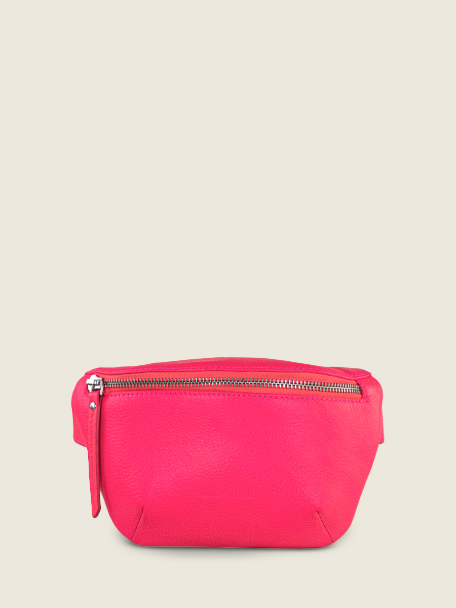 pink-leather-fanny-pack-labanane-xs-neon-paul-marius-front-view-picture-m503xs-ne-pi