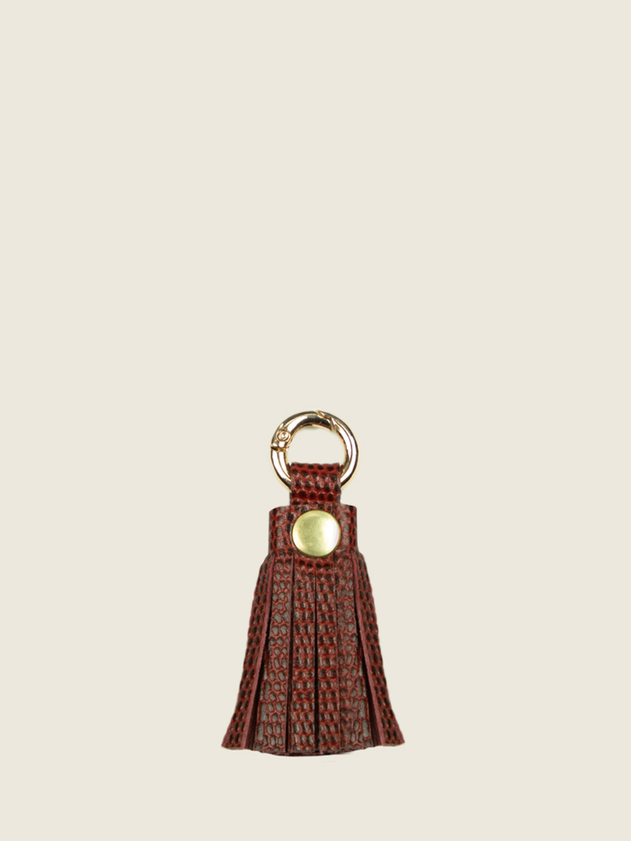 red-leather-key-ring-labreloque-pompon-1960-garnet-paul-marius-campaign-picture-lkc-tassel-l-r