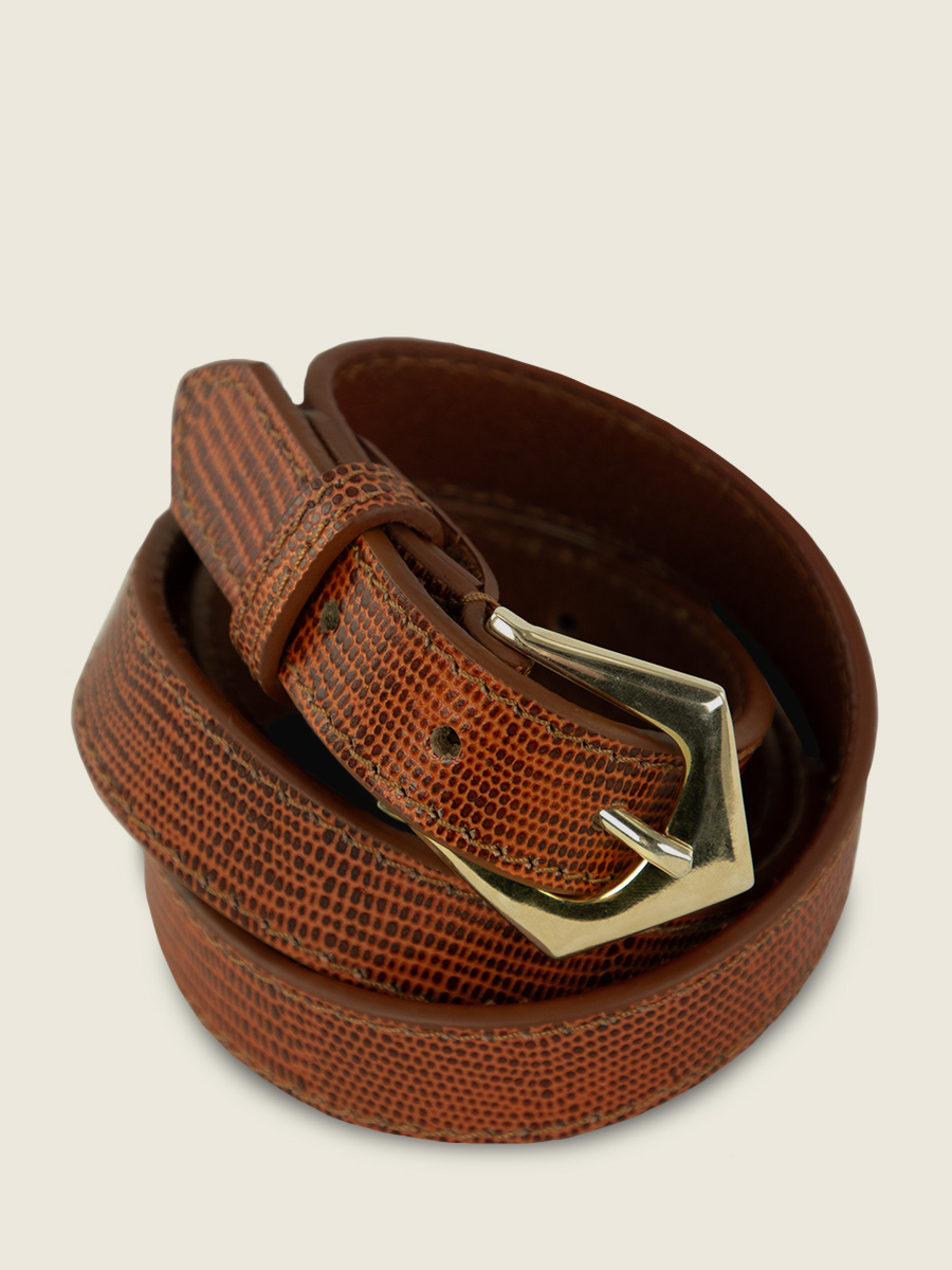 women-leather-belt-brown-front-view-picture-laceinture-albane-1960-amber-paul-marius-lb-l-l