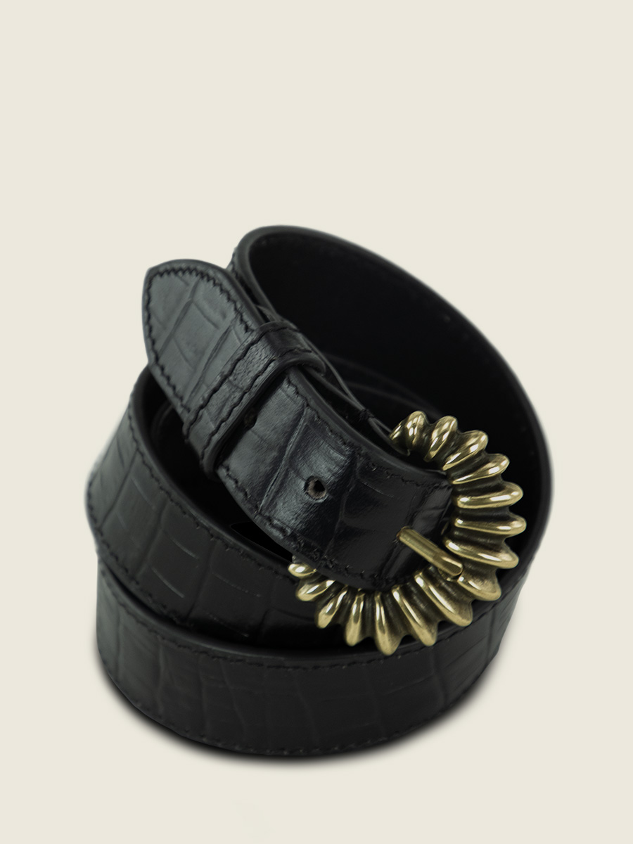 leather-belt-black-front-view-picture-laceinture-zelie-heritage-jet-black-paul-marius-lb-115-cr-b