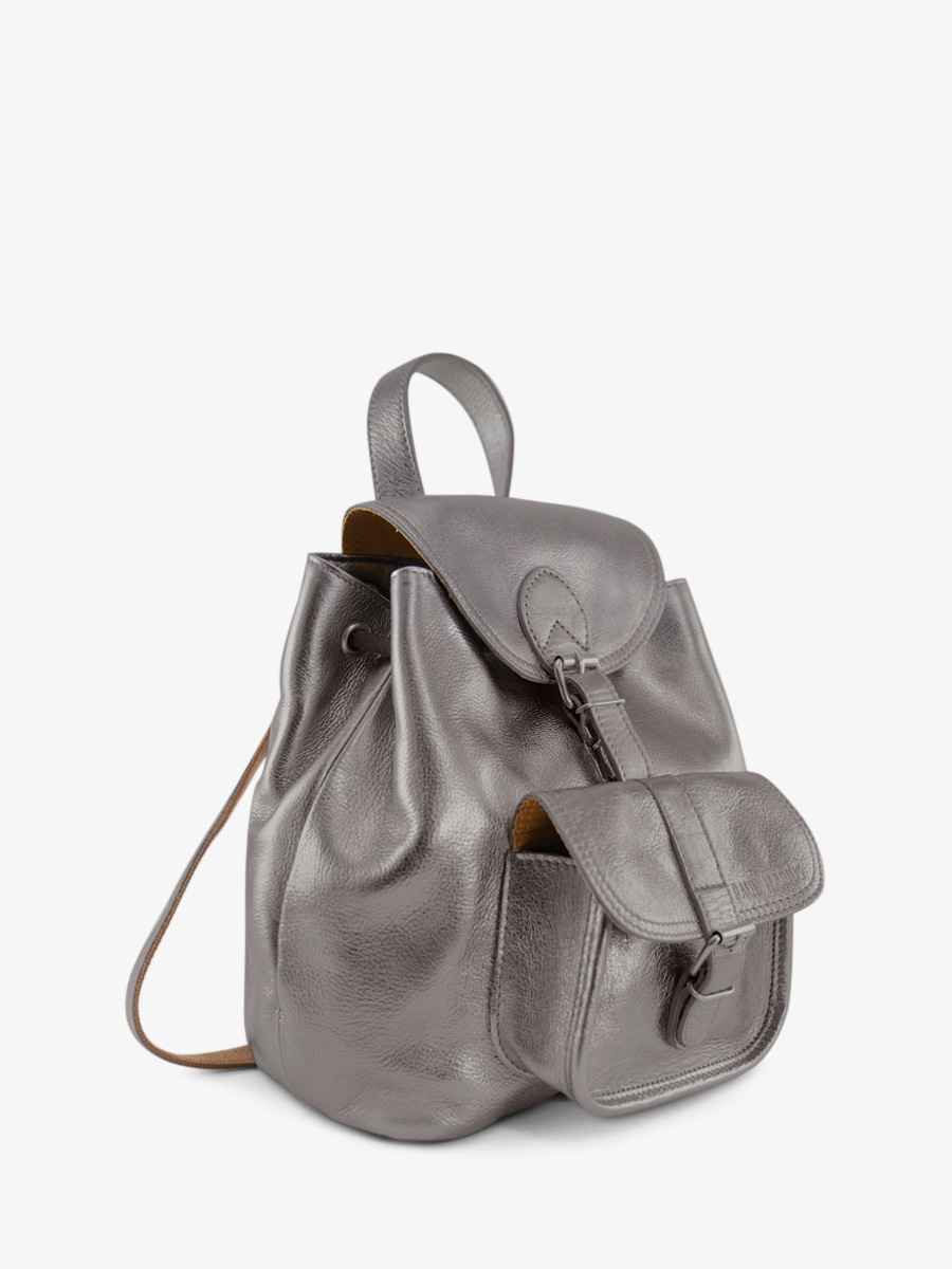 silver-leather-backpack-lebaroudeur-steel-paul-marius-side-view-picture-m40-gm