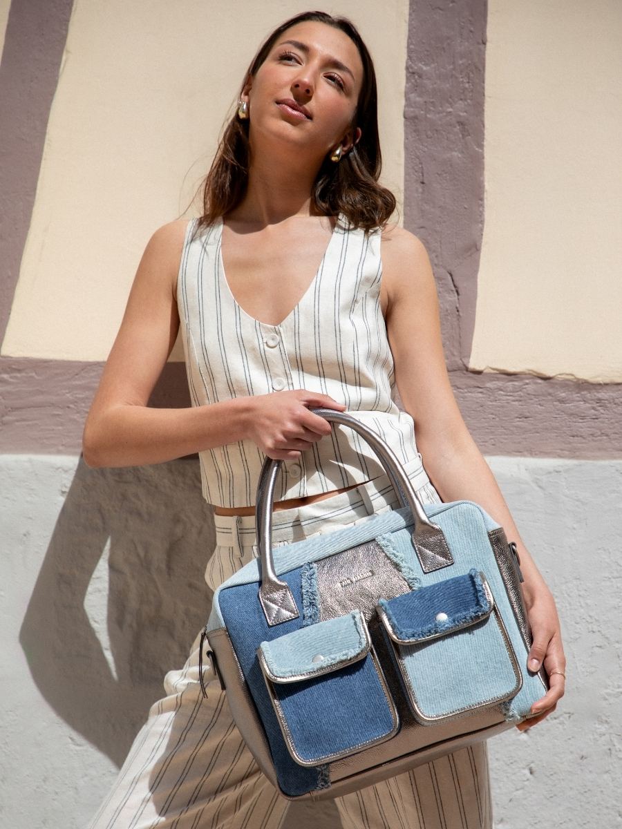 denim-silver-leather-shoulder-bag-women-front-view-picture-ledandy-denim-steel-paul-marius-w04-gm-denim