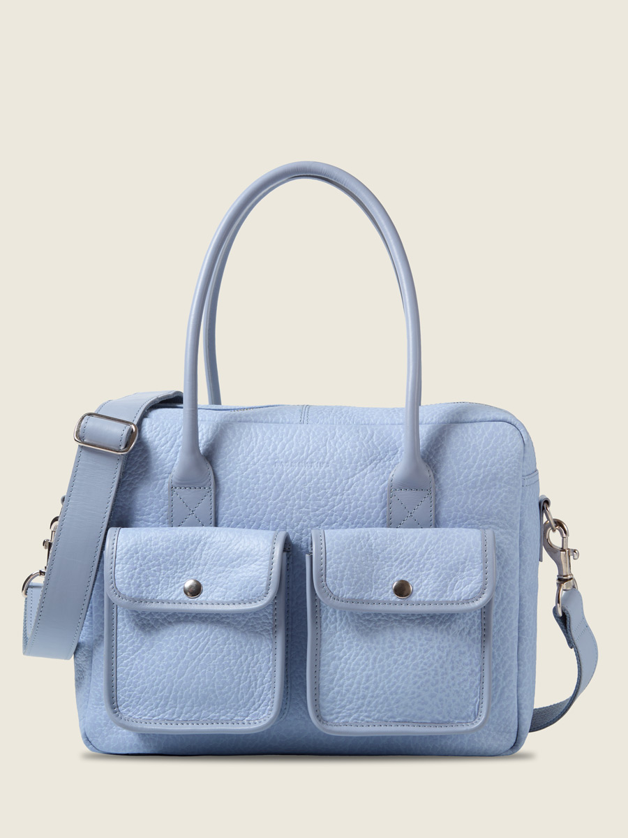 Purple leather handbag LeDandy - Lavender front view