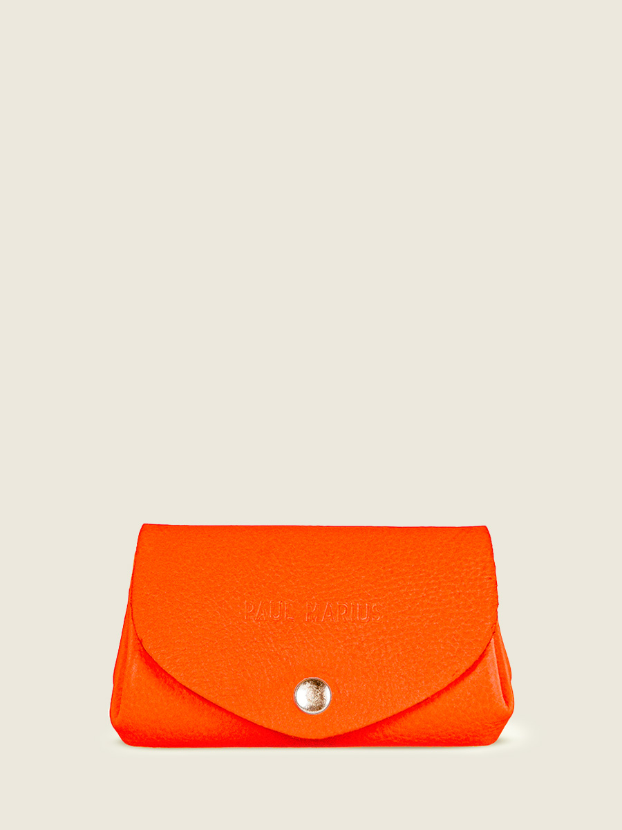 orange-leather-purse-legustave-neon-paul-marius-campaign-front-view-clp-ne-o