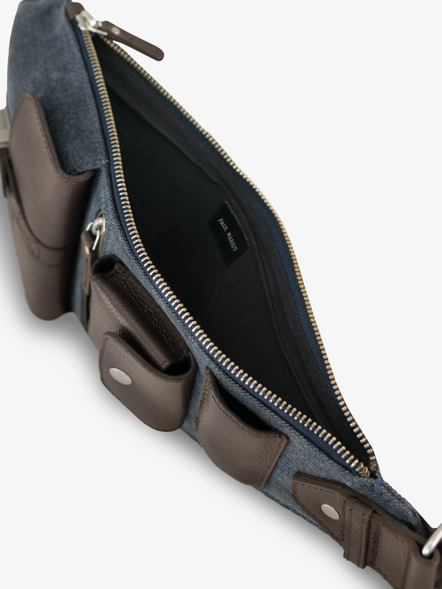brown-blue-leather-shoulderbag-holster-cocoa-blue-canvas-inside-view-w62-odbr-bluc