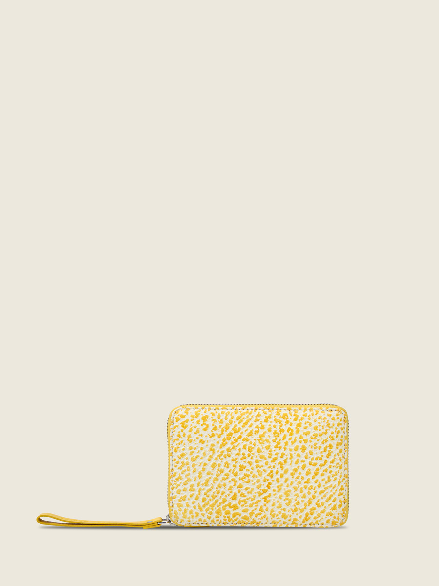 Yellow leather wallet LePortefeuille Alice - Citronnade back view