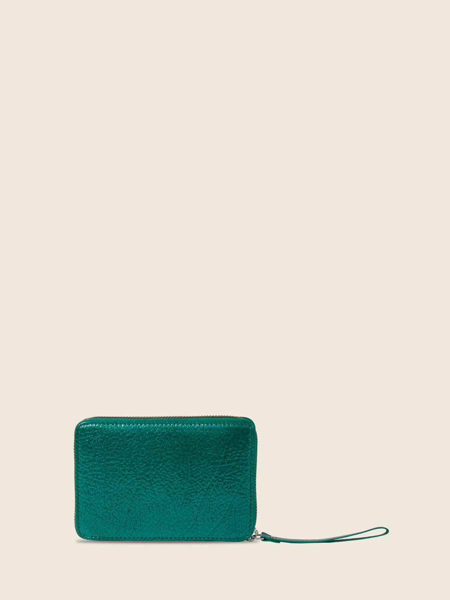 Blue leather wallet LePortefeuille Alice - Lagoon Star back view