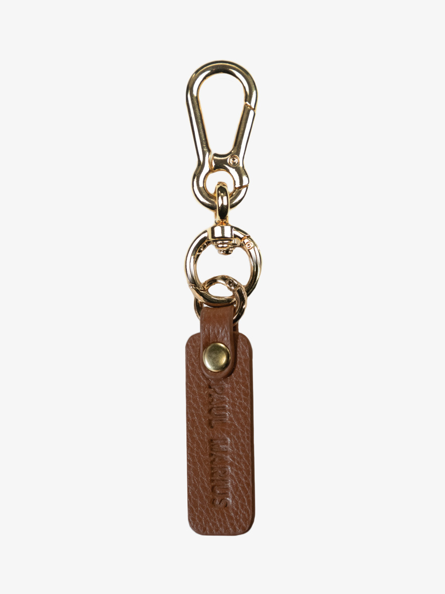 light-brown-leather-key-ring-leporte-cle-breloque-paul-marius-campaign-picture-lkc-logo-l