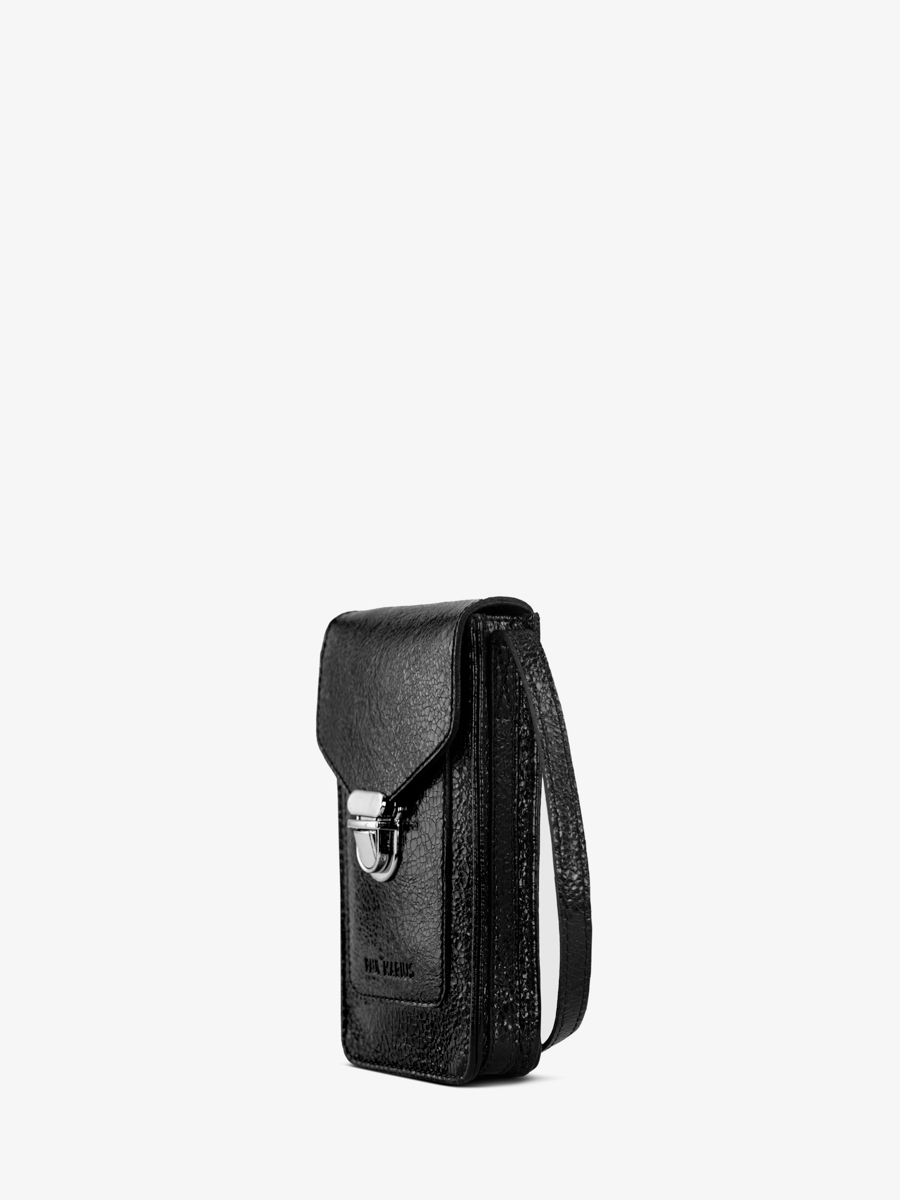 leather-phone-bag-shimmering-black-leporte-telephone-eclipse-side-view-m88-m-b