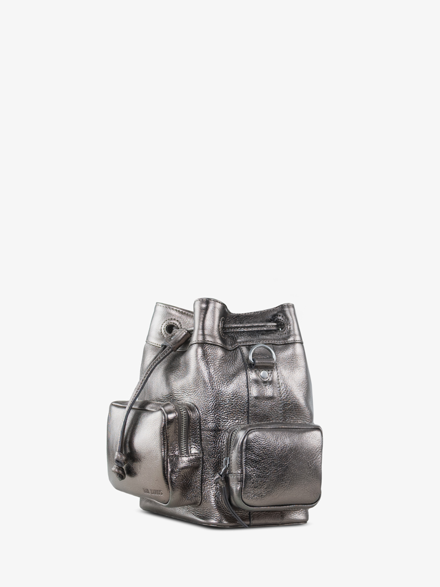 bucket-bag-leather-silver-leseau-90s-steel-side-view-w57-gm