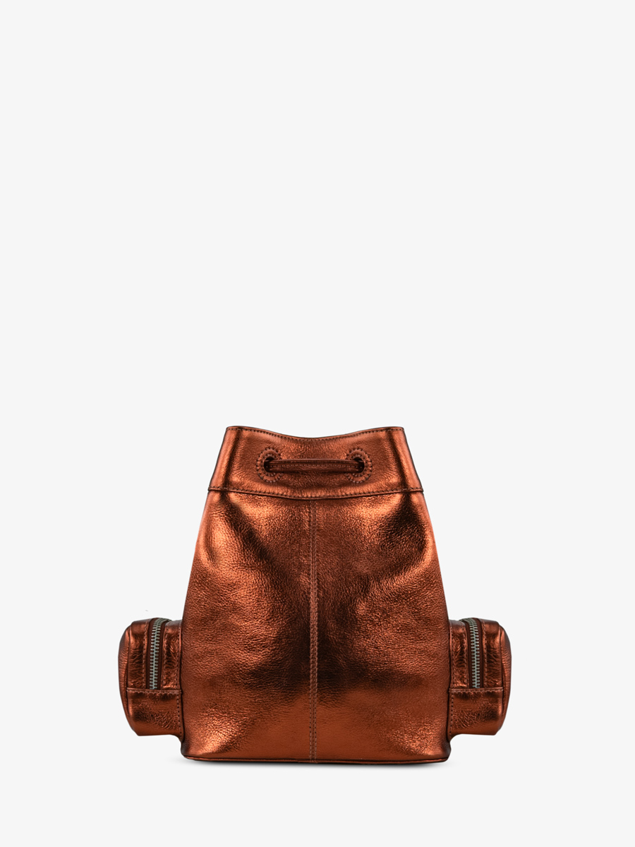 bucket-bag-leather-metallic-copper-leseau-90s-ginger-back-view-w57-m-o