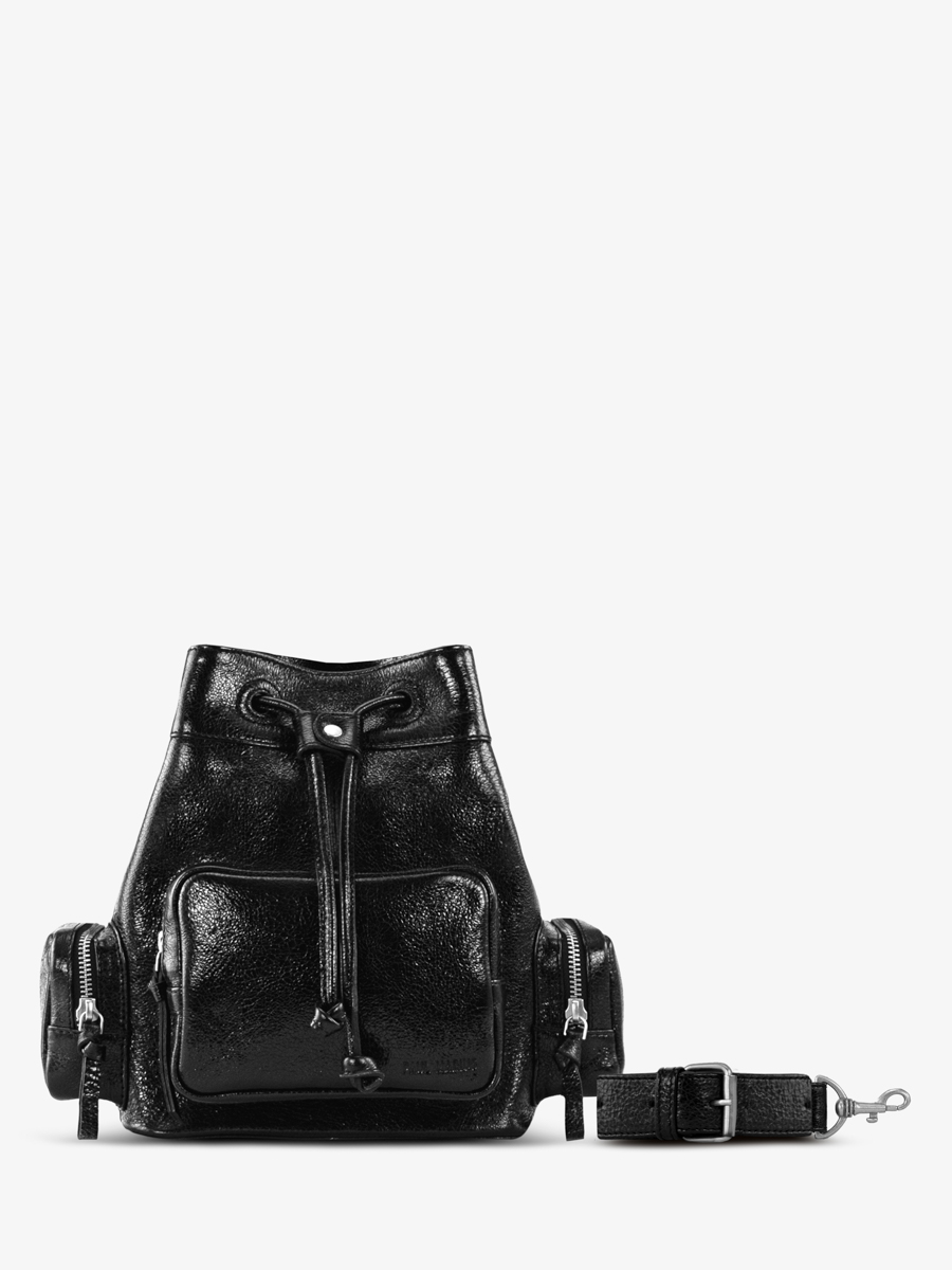 bucket-bag-leather-shimmering-black-leseau-90s-eclipse-front-view-w57-m-b