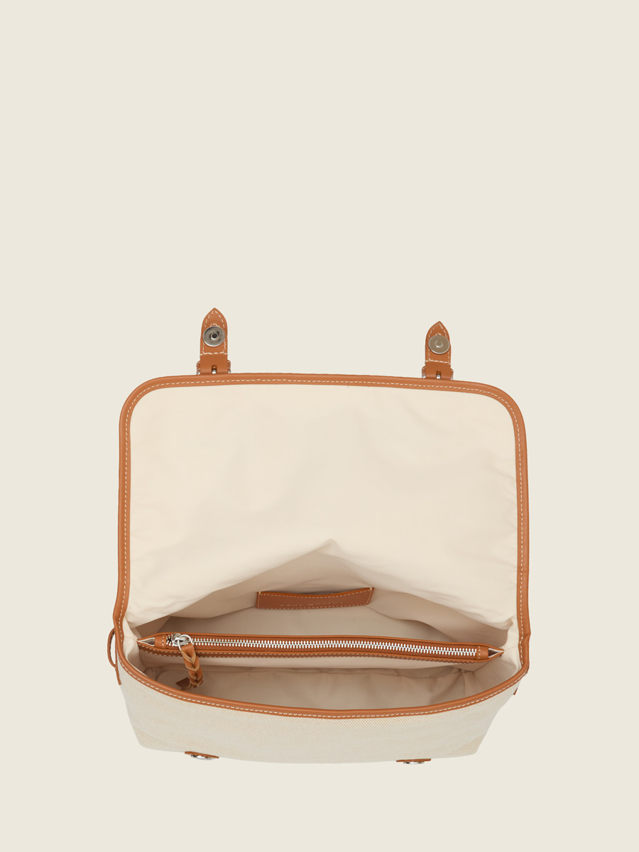 Beige canvas crossbody bag Loulou Escapade  - Beige canvas ambient view