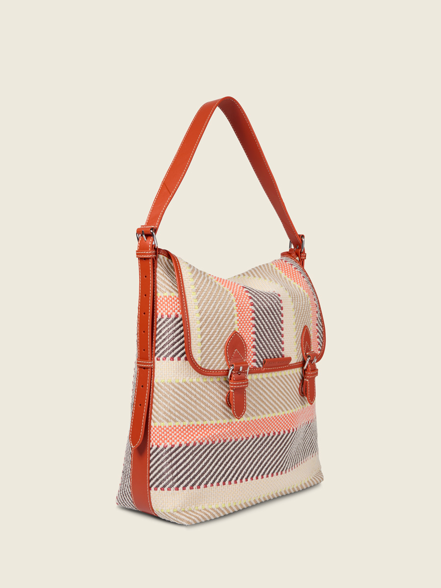 Multicoloured raffia crossbody bag Loulou L Raphia - Multicolour back view
