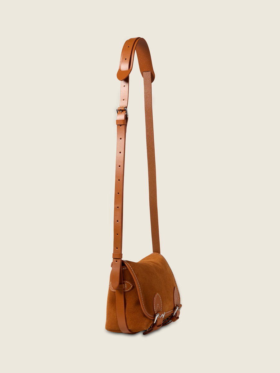 Suede mini crossbody bag Loulou S - Brick inside view