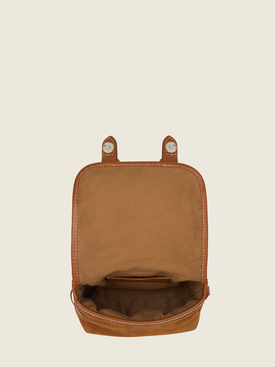 Suede mini crossbody bag Loulou S - Brick focus material photo