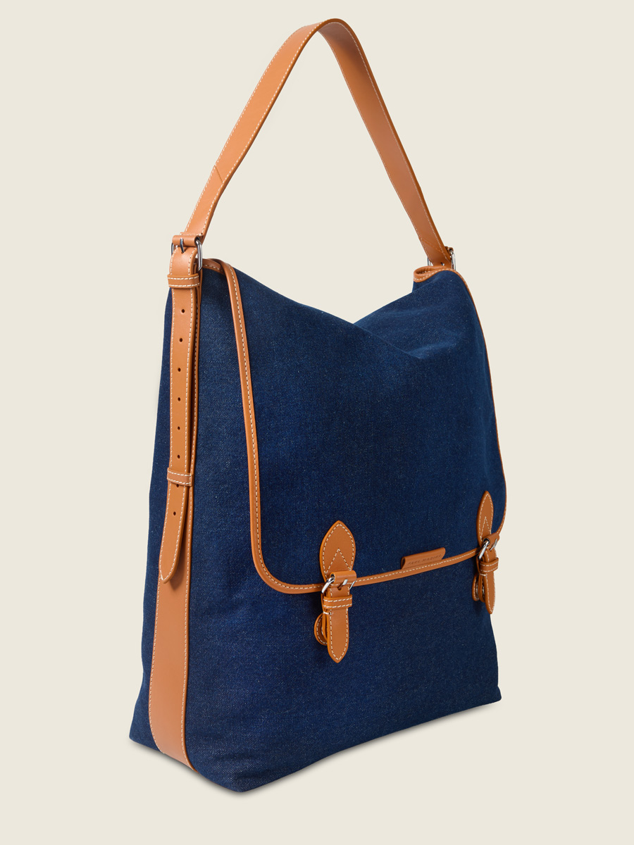 Blue jean & leather XL crossbody bag Loulou XL Escapade - Denim Brut inside view